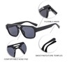 Long Keeper Retro Pilot Double Bridge Rectangle Pilot Sunglasses for