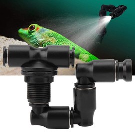 Ecological Rainforest Mist Maker Fogger Nozzle, 360 Degree Adjustable Nozzle Reptiles Fogger Mist Sprinkler Cooling System For Rainforest Tank, Black