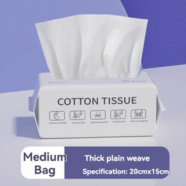 Premium Thick Cotton Facial Cleansing Wipes for Makeup Removal, Dry/Wet Use, Ultra-Soft Gentle Cleanse, 100% Premium Cotton, All Skin Types, Daily Skincare Regimen, Convenient Pack