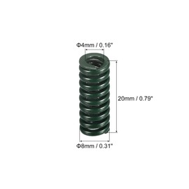 sourcing map 3D Printer Die Spring, 6pcs 8mm OD 20mm Long Spiral Stamping Compression Mould Die Springs for 3D Printer Electric Part, Green