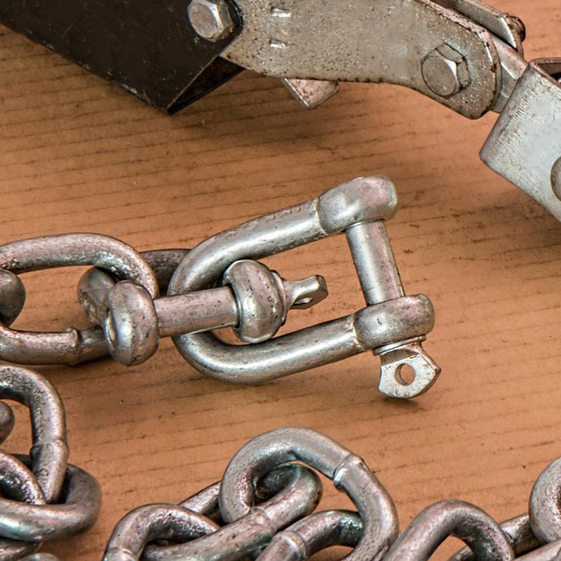 com-four® 2x D-shaped shackles - large shackles snap hooks with