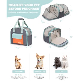 Expandable Pet Carrier Backpack, Cat Carrier Backpacks with Breathable Mesh for Cats Small Dogs Puppies Up to 25 Lbs Airline Approved Waterproof Travel Carrier with Safety Buckle for Hiking & Flights