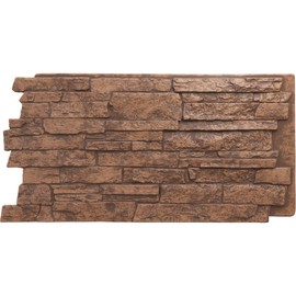 Ekena Millwork 49"W x 25 1/2"H x 1 1/4"D Acadia Ledge Stacked Stone, StoneWall Faux Stone Siding Panel, Sedona