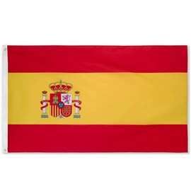 Spain Flag 90 x 150 cm with 2 Metal Eyelets High Quality Spanish Flag Large 90 x 150 cm for Balcony Events External Car - Spain Flag - Bandera Espana Large