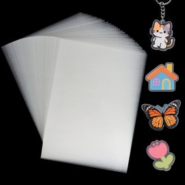 Suofuolef Pack of 30 Semi-Transparent Shrink Films, 20 x 14.5 cm Shrink Art Paper for Key Chains, Earrings, Brooch, Crafts, DIY