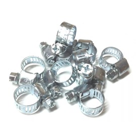 GTR 10Pcs Stainless Steel Drive Hose Clamps Worm Clips 3/8"-1/2" (8-12 mm)