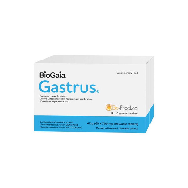 BioPractica BioGaia Gastrus Chewable (Mandarin) 60 Tablets