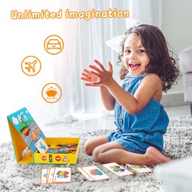 Wisplye Creative Magnetic Game Box, Fine Motor Skills Magnetic Toy, Travel Game, Learning Puzzle for Children from 3 4 5 Years (Cars)