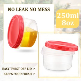 36 Pack 8/16/32 oz Freezer Storage Containers with Lids, Reusable Twist Top Containers for Soup, PET Round Wide Mouth Lunch Jars, Freezer Deli Containers (8 oz)