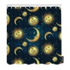 AOYEGO Moon Sun and Stars Fabric Shower Curtain with Hooks