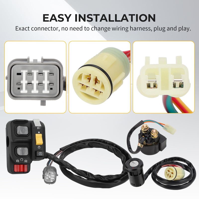 M MATI Handlebar Key Starter Relay Switch Kit for Honda