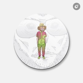 Unbranded Ebony Langur Monkey Hipster Animal | 4'' X 4'' Round Decorative Magnet