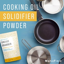 Maplefield Grease Grabber Oil Solidifier Powder for Pans – 8 oz Waste Cooking Oil Powder for Easy Cleanup - Grease Solidifier