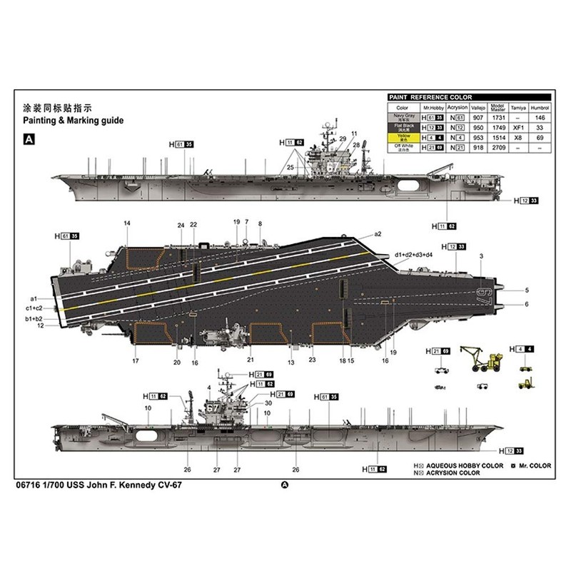 Trumpeter 1:700 - USS John F. Kennedy CV-67, TRU06716