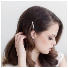 Allereyae Vintage Pearl Hair Comb Barrette Pearl Wedding Comb Barrette White Pearl Hair Barrette Clip Tiny Pearl Wedding Headpieces Gold Pearl Bride Hair Accessories for Women and Girls (Pearl)