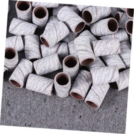 WOONEKY 100pcs White Zebra Sanding Bands Nail Polishing Grinding Sleeves for Manicure Pedicure for Salon Nail Art Compatible Natural Artificial