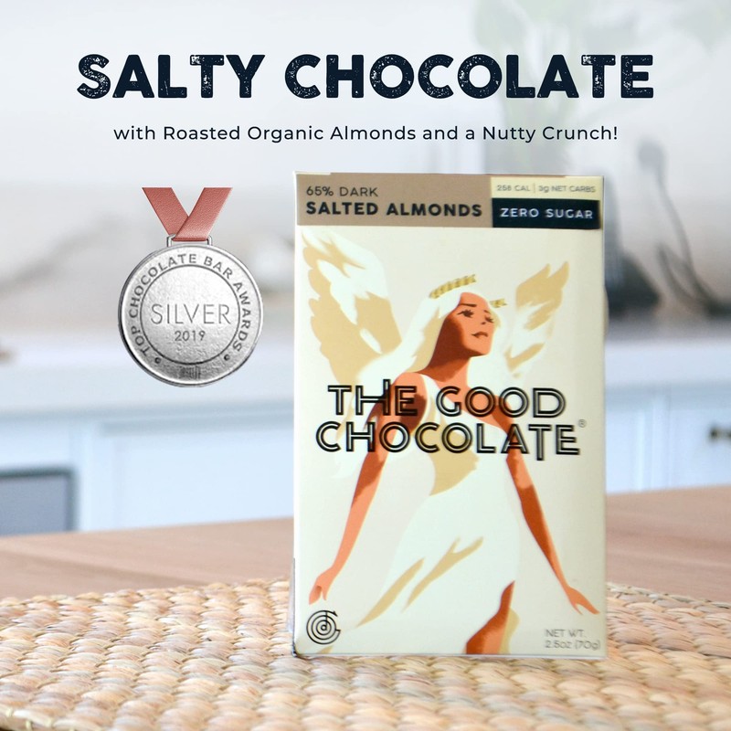 The Good Chocolate - Salted Almonds Keto Chocolate Mini Bars,