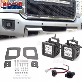 SI LED Light Fog Lamps Mount Plug N Play Kit For 2015-2019 GMC Sierra 2500 3500 HD