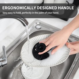 Silicone Sponge, BEAUTAIL Non-Scratch Scrub Sponges for Washing Dishes, Kitchen Fruit Vegetable Cleaning Brush, Long Lasting and Reusable Dishwashing Scrubber, Suction Up for Hang, 1 Pack, Olive Green