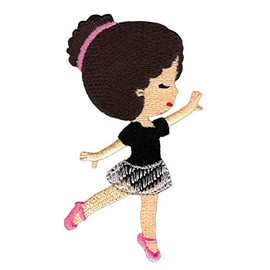 Dancer Ballerina Girl Iron-On or Sew On Iron-On Patch for Clothes Embroidered Iron-On Patch Applique Patch Size 4.5 x 8.0 cm