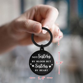 Yobent to My Step Sister Gifts, Best Bonus Sister Ever Birthday Graduation Keychain for Women Girl, Stepsister Key Chain