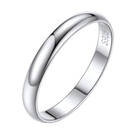 Silvora Silver Wedding Rings for Woman 925 Tiny Thin Plain Engagement Band Durable Eterntiy Ring Size 8
