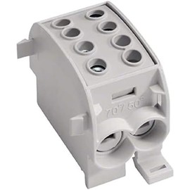 Hager KH70G Main Cable Junction Terminal, 1-Pole, 2 x 70/2 x 50 mm², Grey
