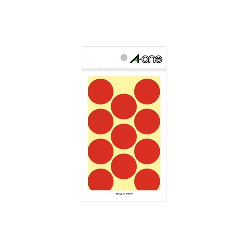 A-One 07231 Color Labels, Red, Round, 1.2 inches (30 mm),