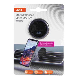 UBL J2D Magnetic Car Vent Mount, Black - Smartphone Compatible (with Cases) - Car Mount