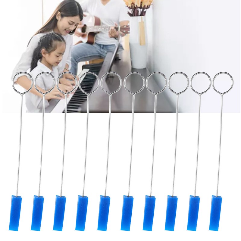 10PCS Piano Tuning Mutes Metal Handle Triangular Rubber Fixing Tool