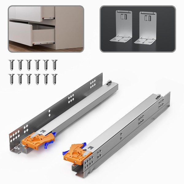 SIGOEI 15 Inch Bottom Mount Soft Close Drawer Slides -