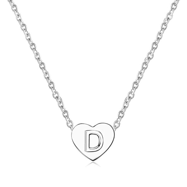 SBI Jewelry Silver Initial Letter Necklace for Women Letter Love
