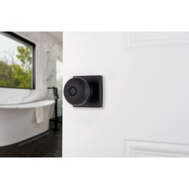 BRINKS – Contemporary Privacy Locking Interior Ball Door Knob, Matte Black - Designed for Sleek and Modern Homes and Blends Seamlessly with Interior Décor (E2436-122) (3 Pack)