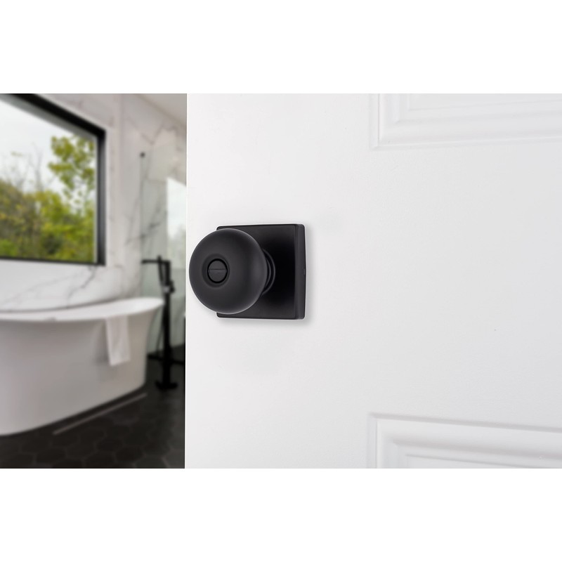 BRINKS – Contemporary Privacy Locking Interior Ball Door Knob, Matte