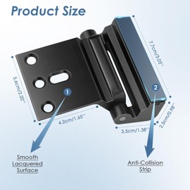 Cverny 2Pack Door Reinforcement Lock, Home Security Reinforcement Lock for Front Door, Child Proof Safety Door Lock Latch Inside Stopper with 8 Screws Prevents Unauthorized Entry for Inward Open Door