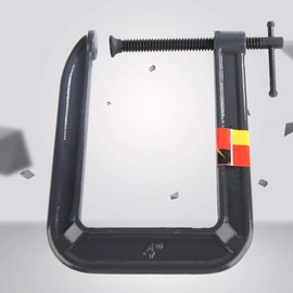 Heavy Duty Deep Throat U-Clamp steel Deep Reach C-Clamp Jaw Opening DIY Carpentry Clamping Device(100,185mm)