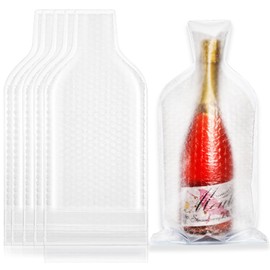 Yesland 6 Pack Reusable Wine Protector Travel Bag, Plastic Wine Bags Sleeve for Travel Leak-Proof Sturdy Triple Protection Wine Shipping Bag for Airplane Car Cruise - 16.25 x 7.5 Inch