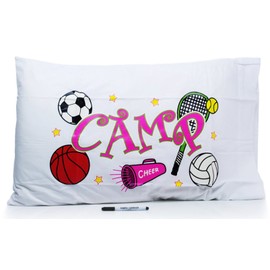 Autograph Pillowcase Great Gift for Summer Camp Have All Her Bunkmates and Counselors Sign It (Camp Girls Sport)
