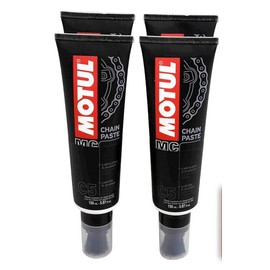 Motul 106513 C5 Chain Paste 4 Pack with No-Mess Applicator Brush Chain Lubricant 150mL Bottle with Premium Motul Sticker (4)