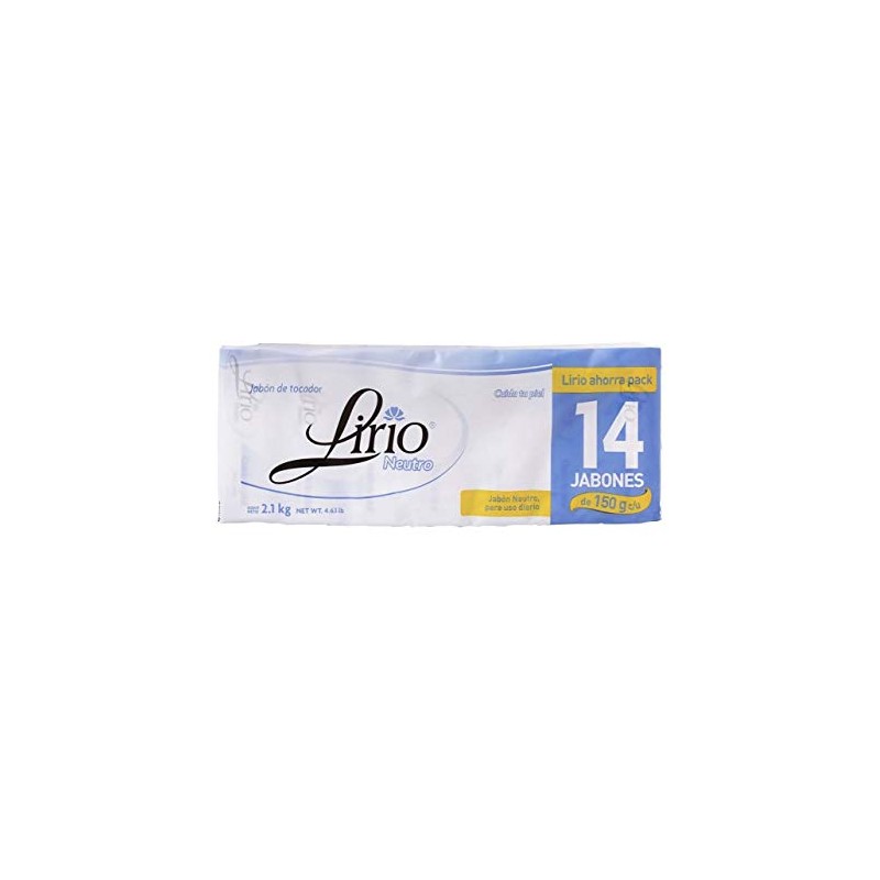 JABON DE TOCADOR LIRIO NEUTRO PAQUETE CON 14 PIEZAS DE