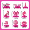 BOXOB 9pcs Hot Pink Princess Party Honeycombs, Centepieces 3D Girl