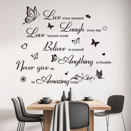 Inspirational Wall Stickers Motivational Wall Decals Quote Letter Bible Sticker, Peel and Stick Positive Wall Art Decorations Spiritual Sayings for Living Room Bedroom Office Classroom Hallways