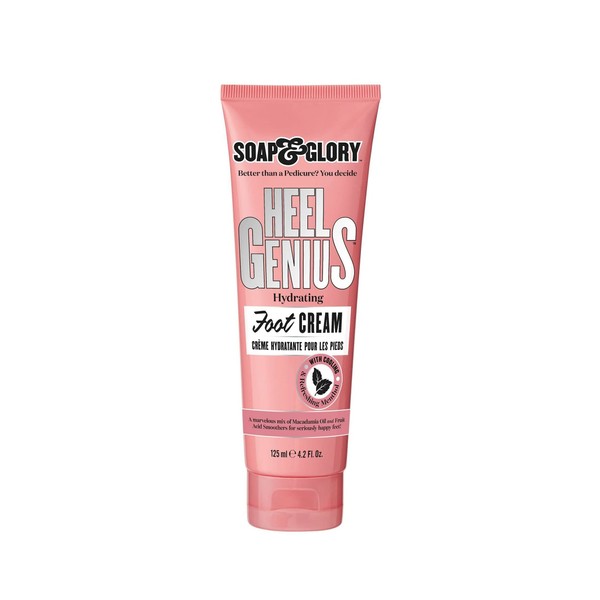 Soap & Glory Original Pink Heel Genius Foot Cream - Moisturizing Foot Cream with AHA Exfoliant for Dry Cracked Feet - Contains Hydrating Macadamia Oil (4.2 oz)