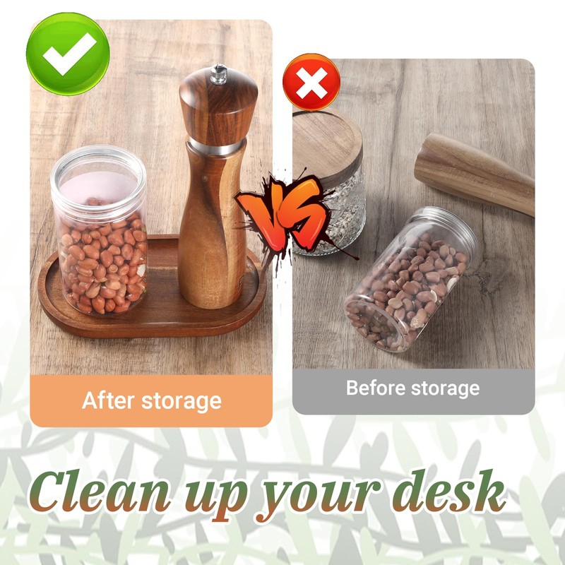 Small Wood Tray, 7.3"x 4" Mini Wooden Serving Tray Bathroom