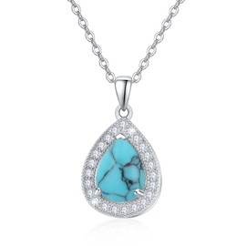 TUGHRA Turquoise Necklaces for Women Turquoise Jewelry 925 Sterling Silver Turquoise Necklace Western Jewelry Gifts for Wife Moms Grandma