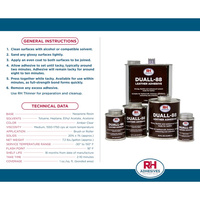 Duall-88 Leather Adhesive, 1 Gallon - RH Adhesives