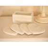 Shabby Chic Style Cream Wooden Coaster Set Hearts Design -