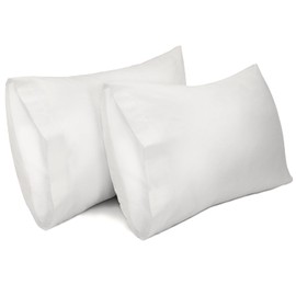 Lirex 2 Pack Pillow Cases, 100% Cotton Breathable Pillowcases, 20"X 26" Standard Size, White