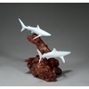 BLUE SHARK DUO Sculpture by JOHN PERRY 7 in high