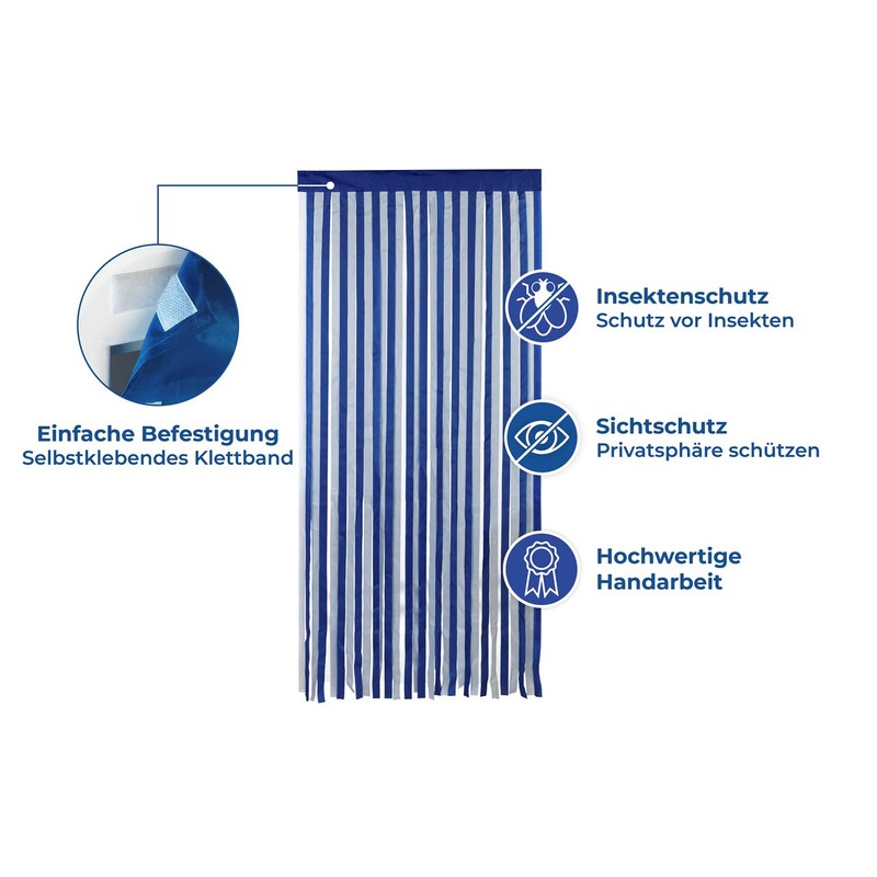 Wenko Door Curtain, blue-white